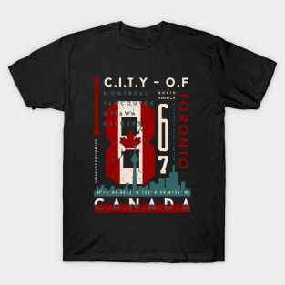 Toronto 1867 Canada Flag T-Shirt